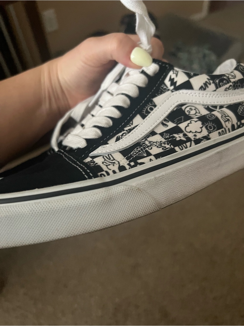 Vans Black & White Graphic Old Skool Sneakers - Picture 7 of 8